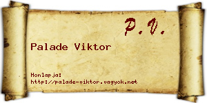 Palade Viktor névjegykártya